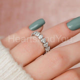 2ct Heart Cut Simulated Diamond Full Eternity Wedding Band 14k White Gold Plated