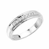 1Ct Round Cut VVS1/D Diamond Classic His Her Wedding Band 14K White Gold Finish