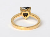 1ct Engagement Ring Heart Cut Black Diamond Solitaire 14k Yellow Gold Finish