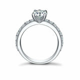 1.85ct Round Diamond Engagement Ring Solitaire with Accent 14k White Gold Finish