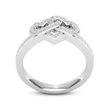 2Ct Round Cut Diamond Intertwined Hearts Engagement Ring 14K White Gold Finish