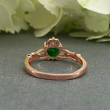 1ct Heart Cut Green Emerald Claddagh Design Engagement Ring 14k Rose Gold Finish