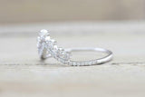 1.5ct Round Cut Diamond Engagement Ring Star Tiara Crown 14k White Gold Finish