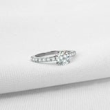 1.85ct Round Diamond Engagement Ring Solitaire with Accent 14k White Gold Finish