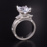 1.9ct Radiant Cut Diamond Engagement Ring 14k White Gold Finish Antique Vintage