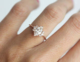 1.5ct Marquise Cut Diamond Engagement Ring 14k RoseGold Over Petite Round Accent