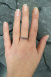 1ct Wedding Ring Band Round Cut Purple Amethyst Stackable 14k White Gold Finish