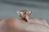 1ct Cushion Cut Peach Morganite Filigree Engagement Ring 18k Rose Gold Finish