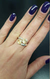 1.7ct Engagement Ring Oval Cut Citrine Two Stone Bypass 14k White Gold Finish