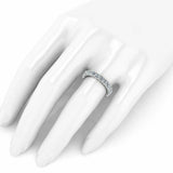 2.4ct Round Cut Diamond Wedding Band Stackable Full Eternity 14k White Gold Over