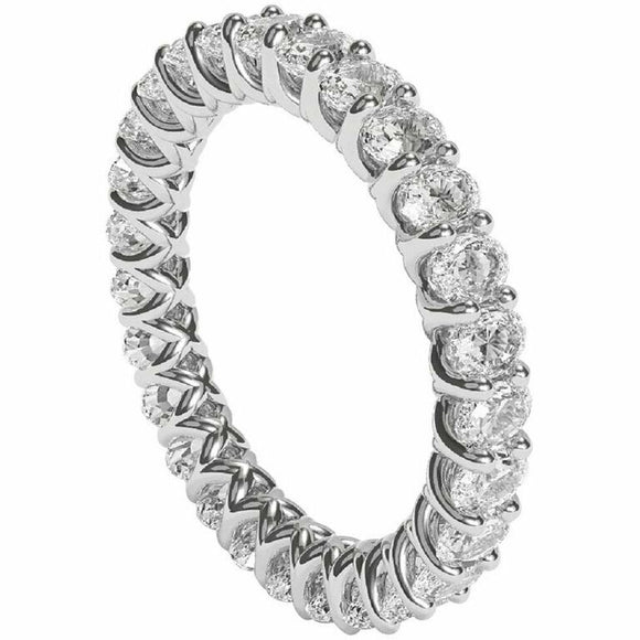 4.5ct Round Cut Diamond Wedding Ring Band Full Eternity 14k White Gold Finish