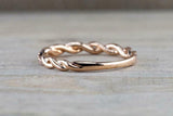 1ct Round Cut Diamond Wedding Band 14k Rose Gold Finish Twisted Rope Infinity