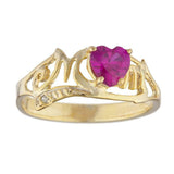 1ct Engagement Ring Heart Cut Pink Ruby Mom Mothers Day 14k Yellow Gold Finish