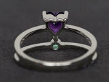 1.4ct Engagement Ring Heart Cut Purple Amethyst Split Shank 14k WhiteGold Finish