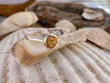 1.5ct Engagement Ring Round Cut Yellow Citrine Solitaire 14k White Gold Finish