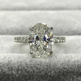 2Ct Oval Cut Diamond Elegant Solitaire Engagement Ring 14K White Gold Finish