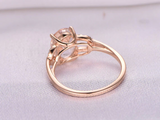 1.5ct Oval Cut Morganite Diamond Split Band Solitaire Ring 14k Rose Gold Finish