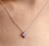 0.19ct Round Cut Diamond Ace of Spade Pendant 14k White Gold Finish NO CHAIN