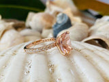 2.5ct Engagement Ring Cushion Cut Morganite Diamond Accent 14k Rose Gold Finish