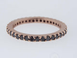 2.5Ct Round Cut Black Diamond Full Eternity Wedding Band 14K Rose Gold Finish