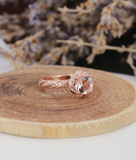 1.2ct Round Cut Peach Morganite Engagement Ring 18k Rose Gold Finish Solitaire