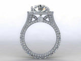 5ct Cushion Cut Diamond Engagement Ring Halo Split Shank 14k White Gold Finish