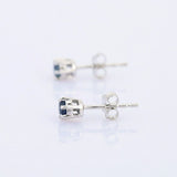 0.5ct Stud Earrings Round Cut Blue Sapphire Solitaire 14k White Gold Finish