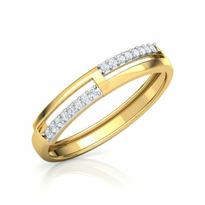 1ct Wedding Ring Band Round Cut Diamond Stylish Split Shank 14k Yellow Gold Over