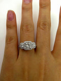 5Ct Princess Cut Diamond Halo Iced Solitaire Engagement Ring 14K White Gold Over