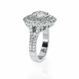 4ct Round Cut Diamond Engagement Ring Double Halo Split Shank 14k WhiteGold Over