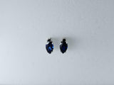 1.4ct Stud Earrings Marquise Cut Blue Sapphire Solitaire 14k White Gold Finish