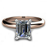 1ct Emerald Cut Diamond Classic Solitaire Engagement Ring Women 14k Gold Finish