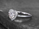 1ct Heart Cut VVS1D Diamond Valentine Gift Engagement Ring 14k White Gold Finish