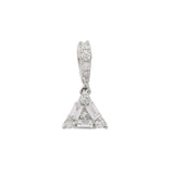 1ct Diamond Pendant Baguette Cut Triangular 14k White Gold Finish NO CHAIN