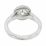 1ct Round Cut Diamond Engagement Ring Halo Accent Solitaire 14k WhiteGold Finish