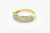 3.5ct Wedding Ring Band Baguette Cut Diamond Halo Cluster 14k Yellow Gold Finish