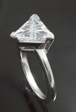 3Ct Trillion Cut Diamond Classic Solitaire Engagement Ring 14K White Gold Finish