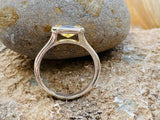 2.1ct Engagement Ring Radiant Cut Yellow Citrine Solitaire 14k White Gold Finish