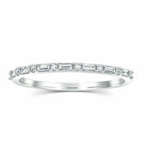 2Ct Baguette Diamond Minimalist Half Eternity Wedding Band 14K White Gold Over