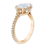 1.7ct Marquise Cut Diamond Accent Hidden Halo Engagement Ring 14k Rose Gold Over