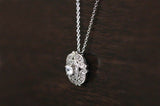 0.5ct Round Diamond Milgrain Halo Bridal Pendant 14k White Gold Finish NO CHAIN