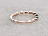 0.6ct Round Black Diamond Minimalist Stackable Wedding Band 14k Rose Gold Finish