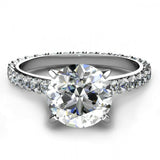 2ct Round Cut VVS1D Diamond 4 Prong Engagement Ring Women 14k White Gold Finish