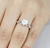 1ct Heart Simulated Diamond Solitaire with Accents Ring 14k White Gold Plated