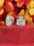 2ct Radiant Cut Simulated Diamond Screw Back Stud Earrings 14k White Gold Plated