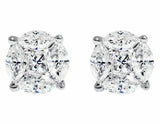 1ct Marquise Cut VVS1D Diamond Flower Stud Earrings Women 14k White Gold Finsih