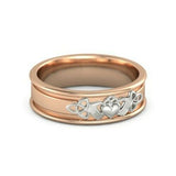 Unique Claddagh Design Engagement Ring Stackable Band Women 14k Rose Gold Finish