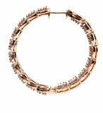 5ct Baguette Cut Diamond Cocktail Inside Out Hoop Earrings 14k Rose Gold Finish