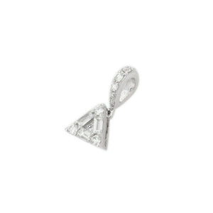 1ct Diamond Pendant Baguette Cut Triangular 14k White Gold Finish NO CHAIN