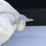 1.5ct Round Cut Diamond Heart Prong Swirl Solitaire Ring 14k White Gold Finish